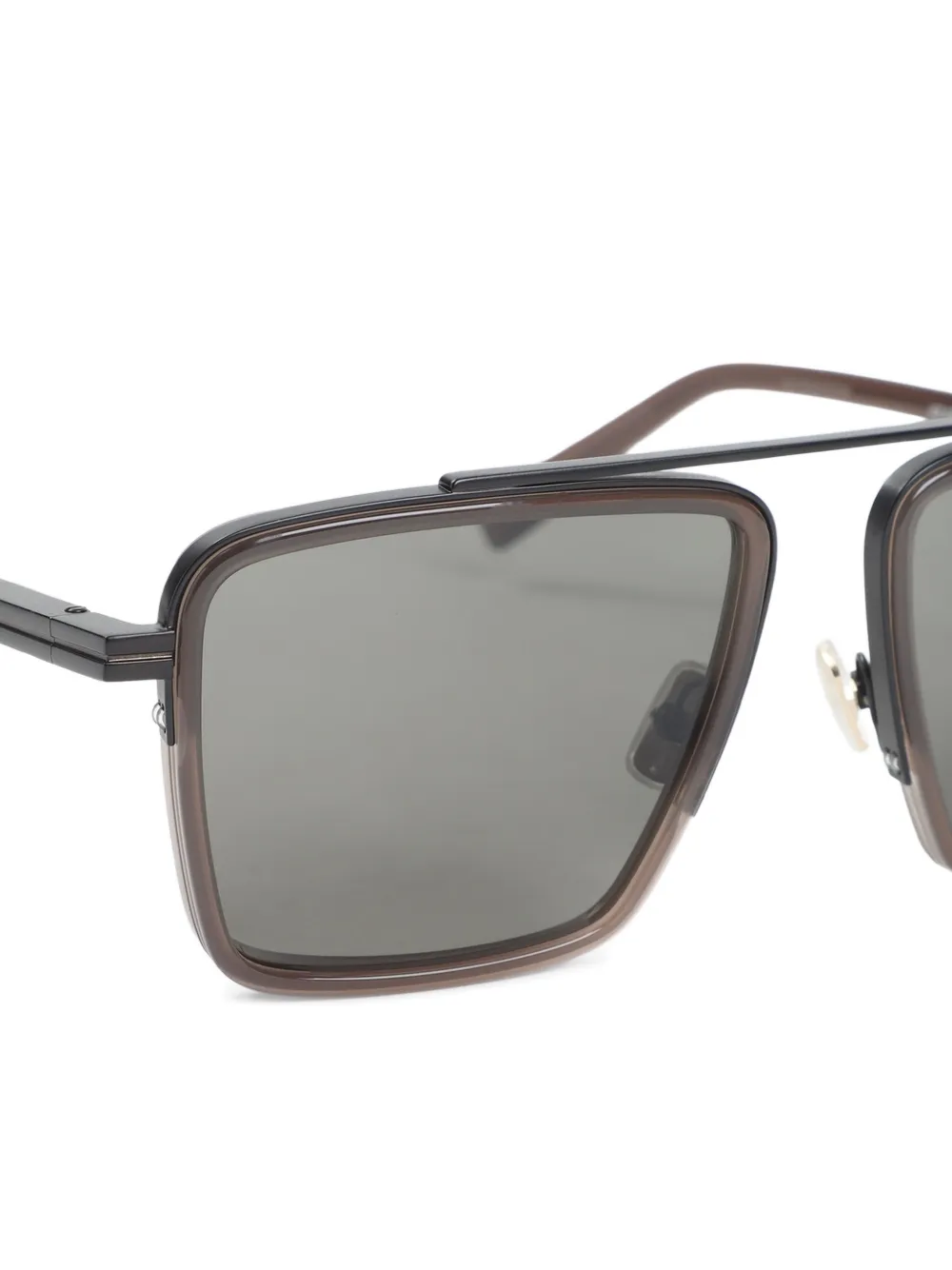 Zegna Zonnebril met vierkant montuur Bruin