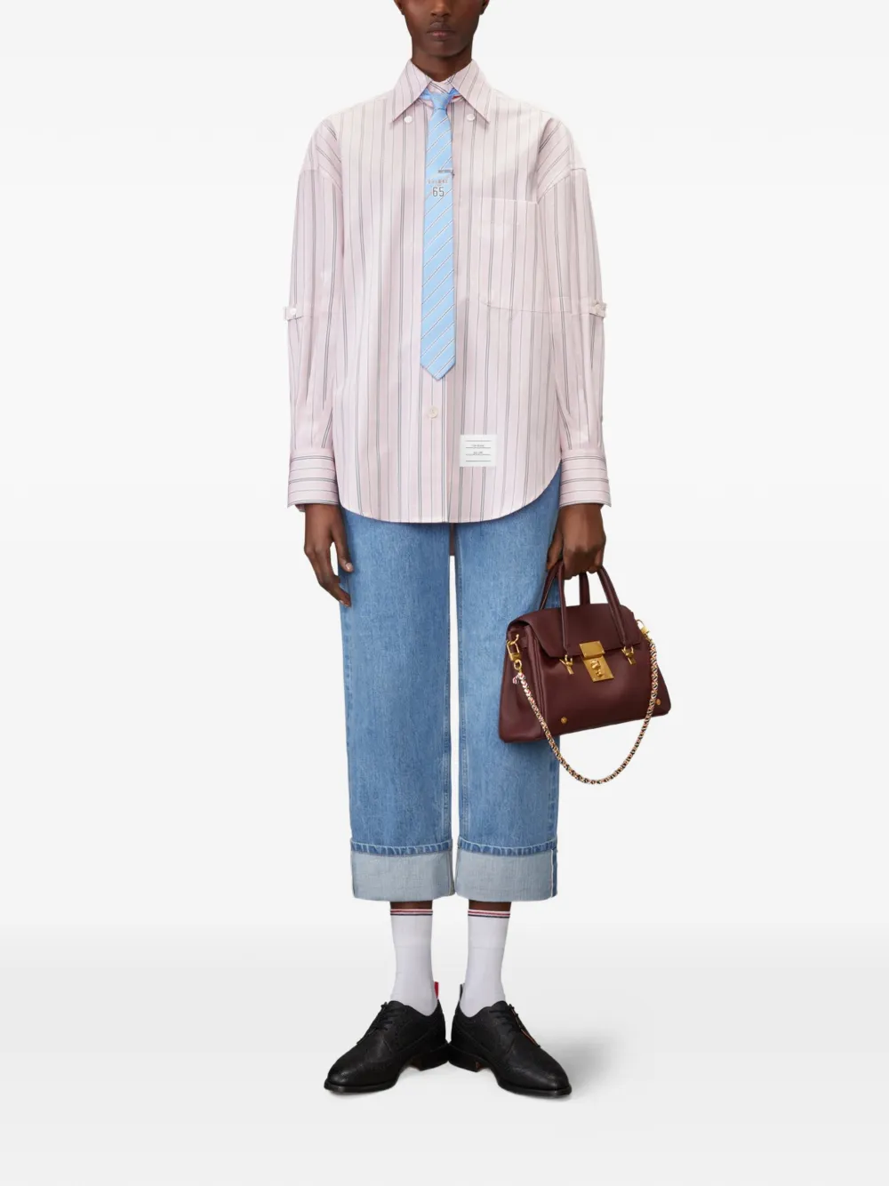 Thom Browne Gestreept shirt Roze