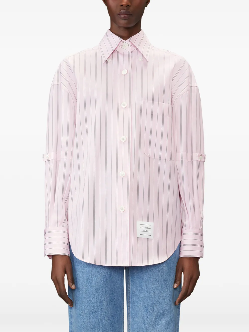 Thom Browne Gestreept shirt Roze