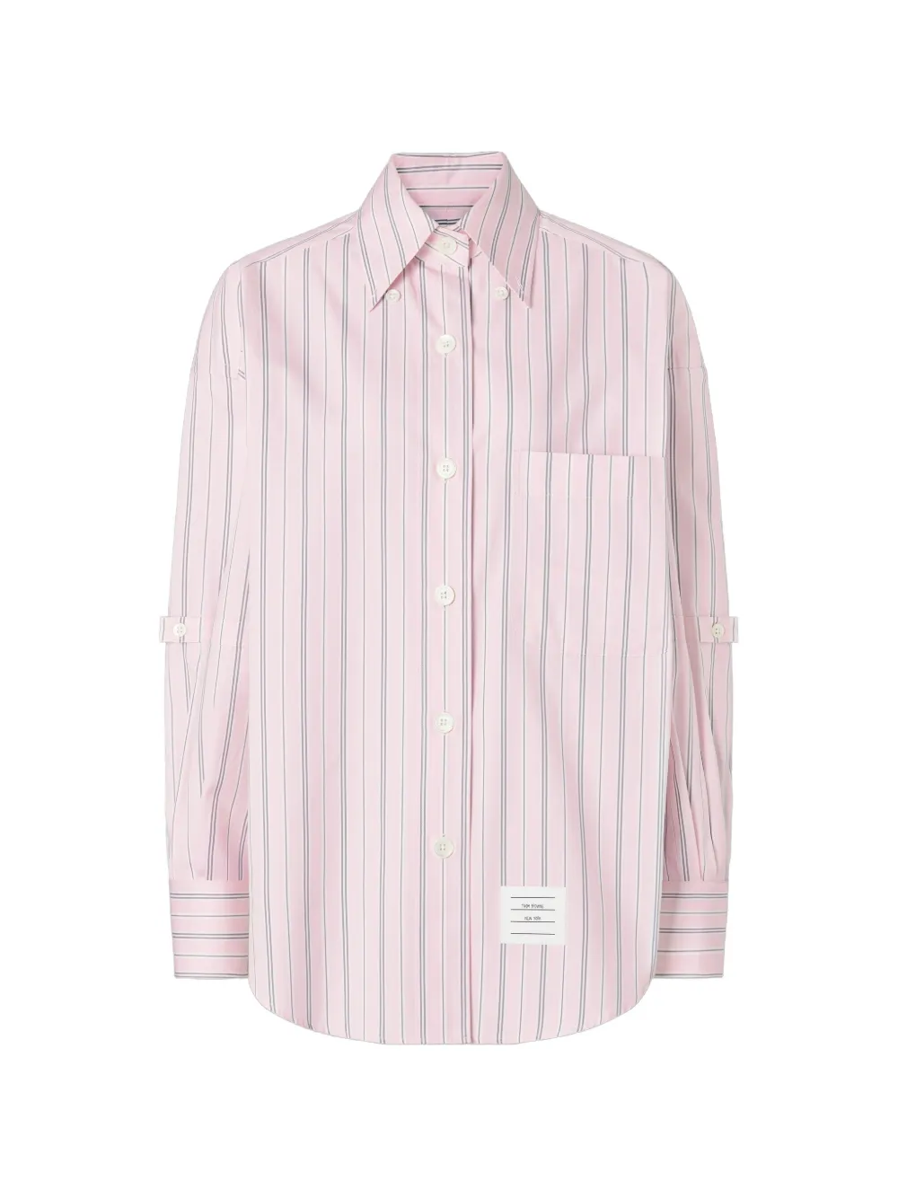 Thom Browne Popeline blouse met streep Roze