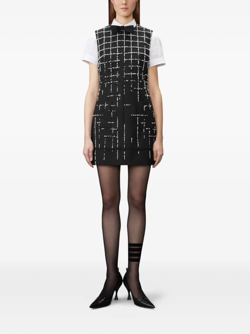 Thom Browne Mini-jurk verfraaid met kralen Zwart