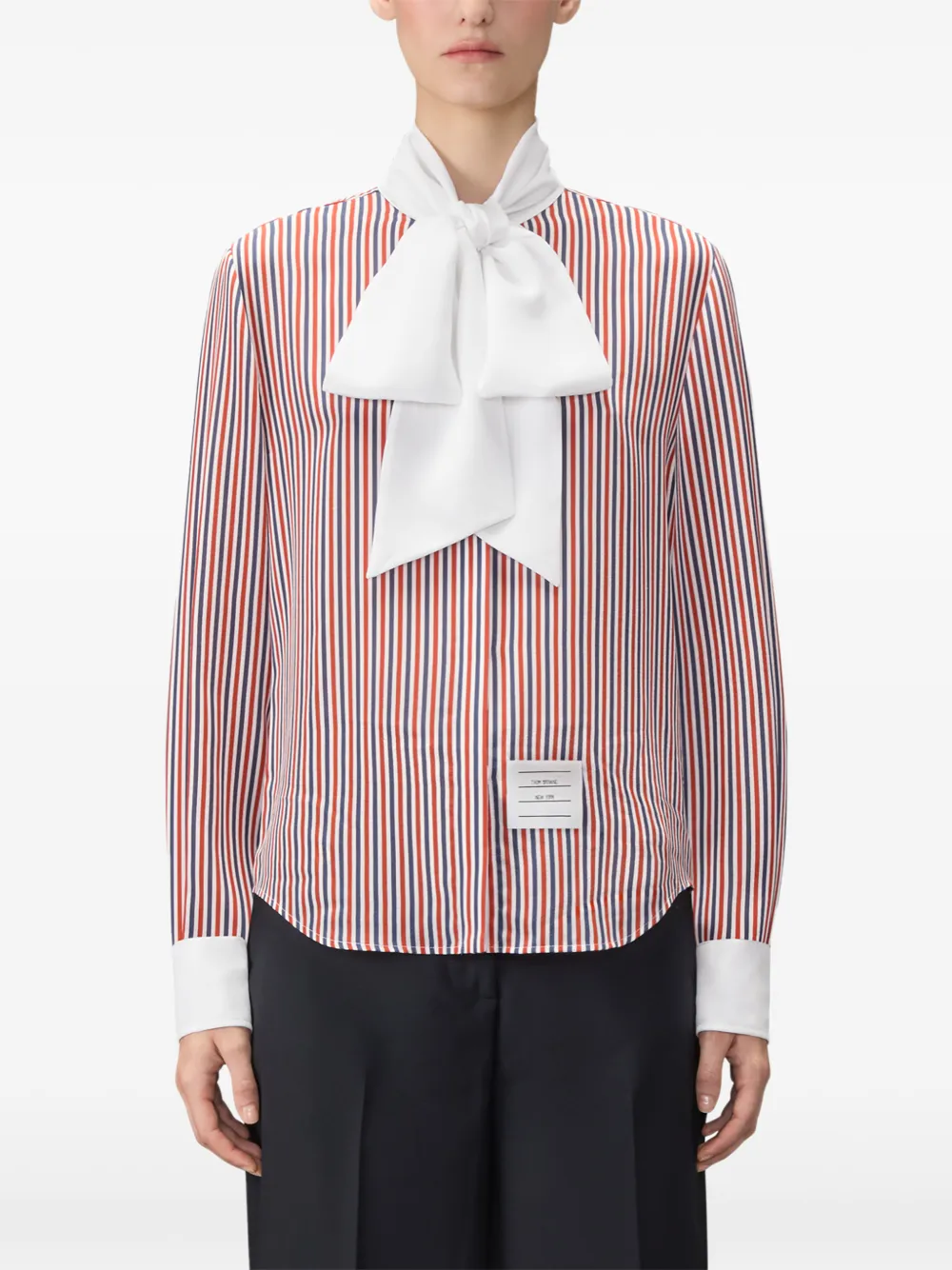 Thom Browne Gestreepte blouse met afneembare kraag Rood
