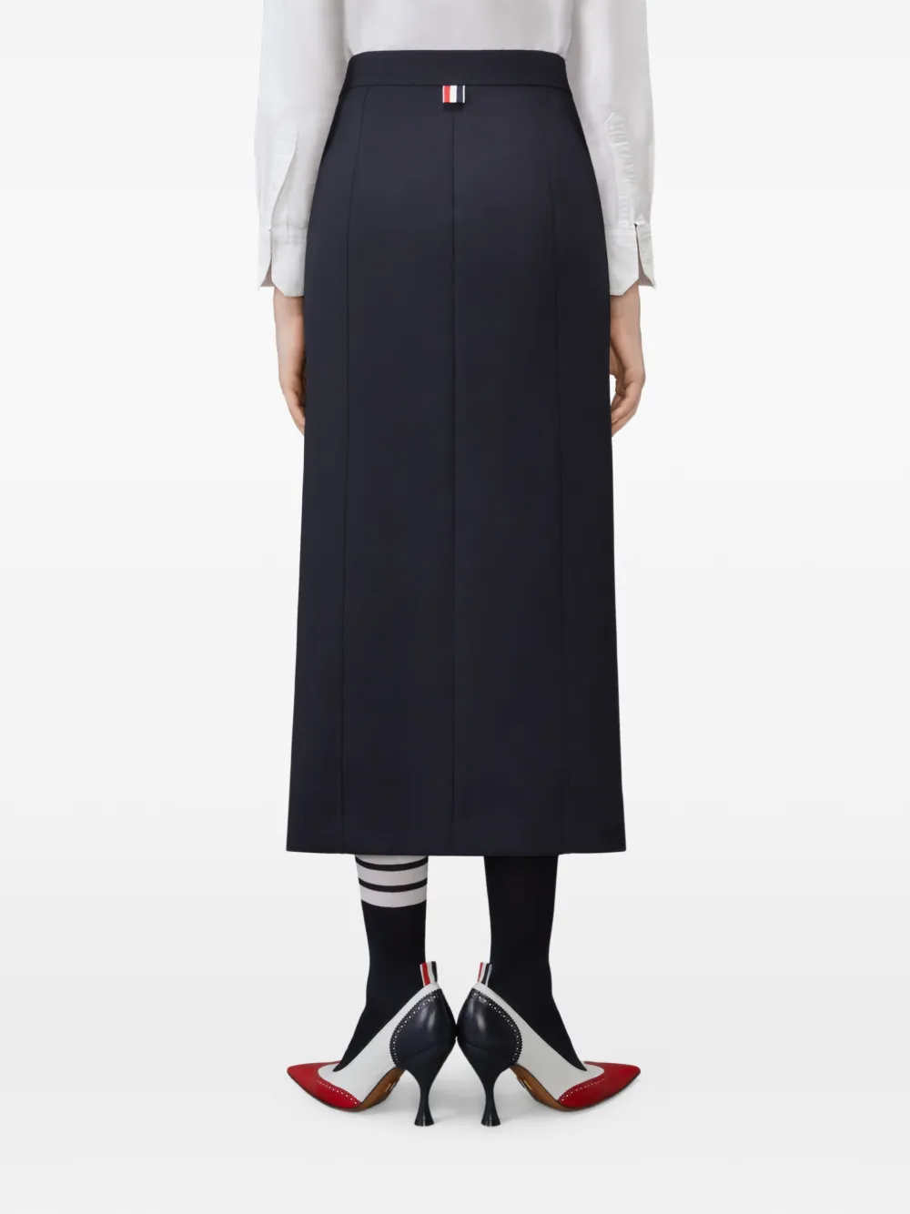 Thom Browne Midi-rok met knoopdetail Blauw