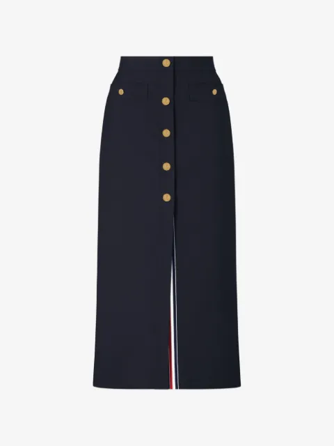 Thom Browne falda midi con detalle de botones