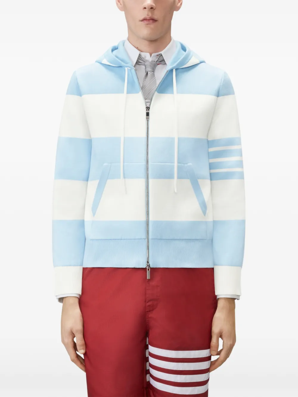 Thom Browne Gestreepte hoodie Blauw