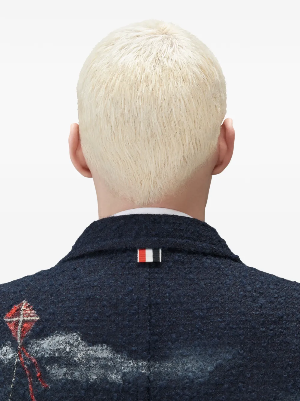 Thom Browne Nantucket bouclé mantel Blauw