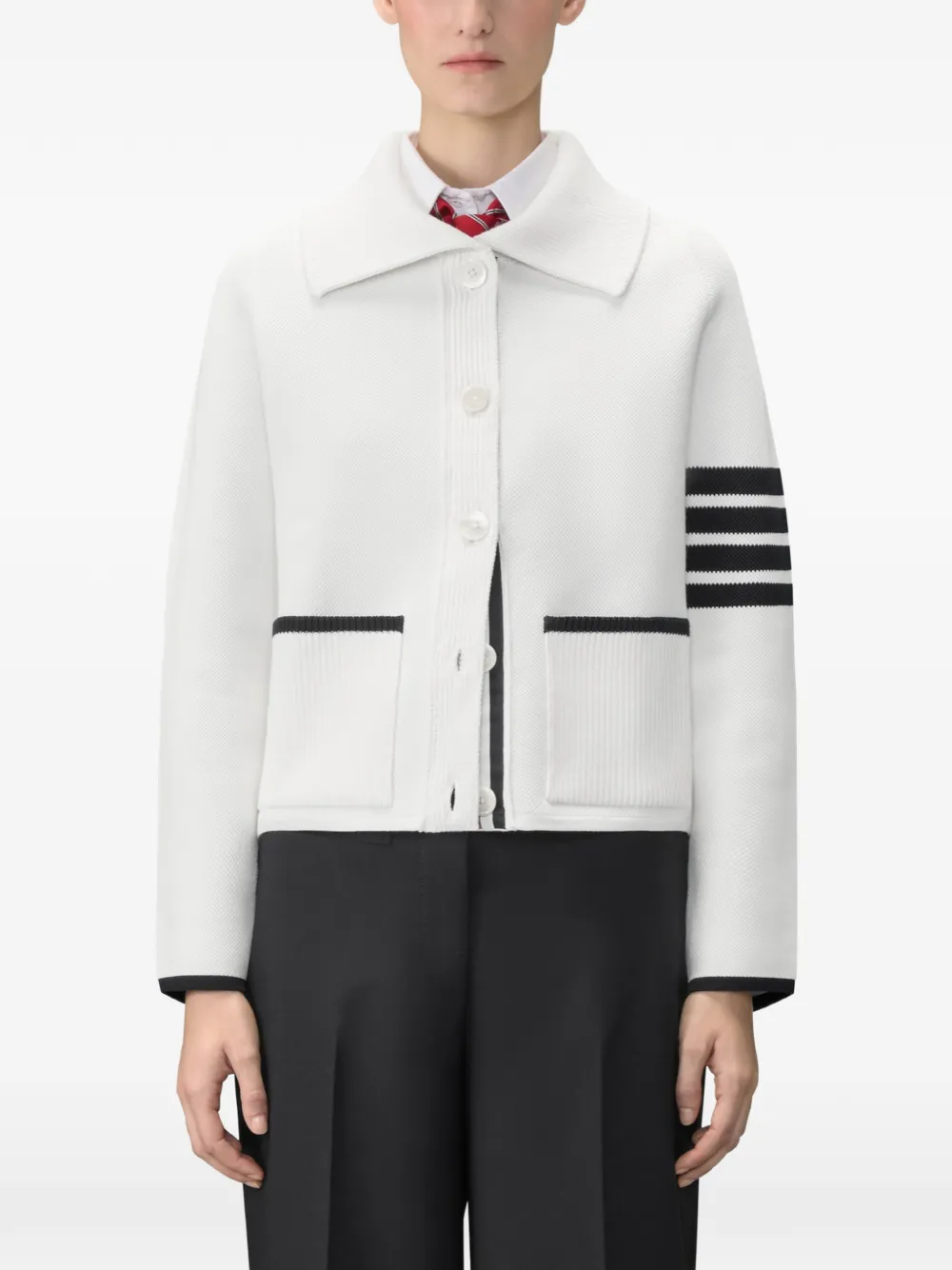 Thom Browne Jack met vier strepen Wit