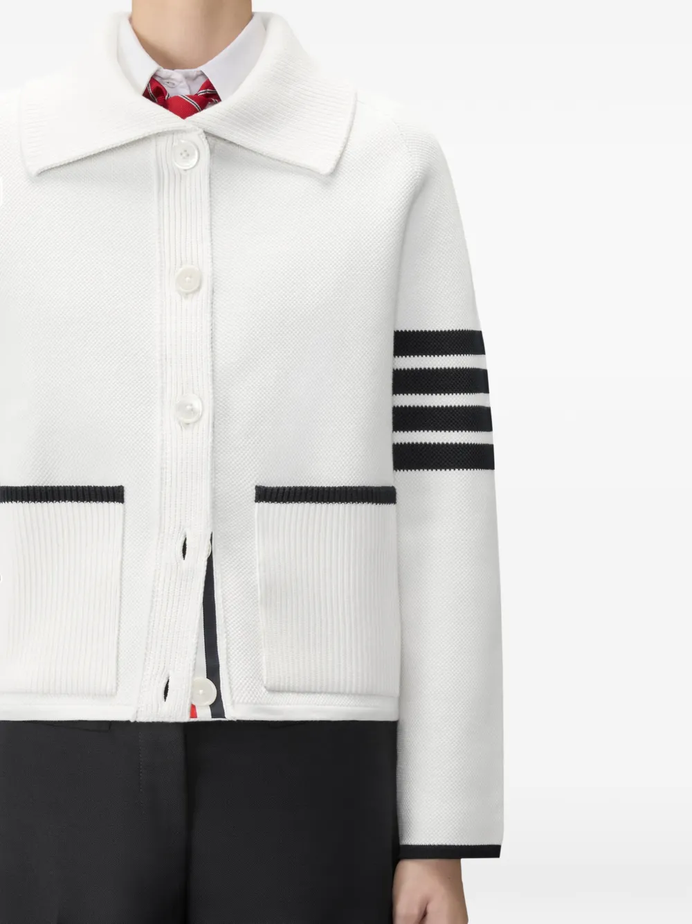 Thom Browne Jack met vier strepen Wit