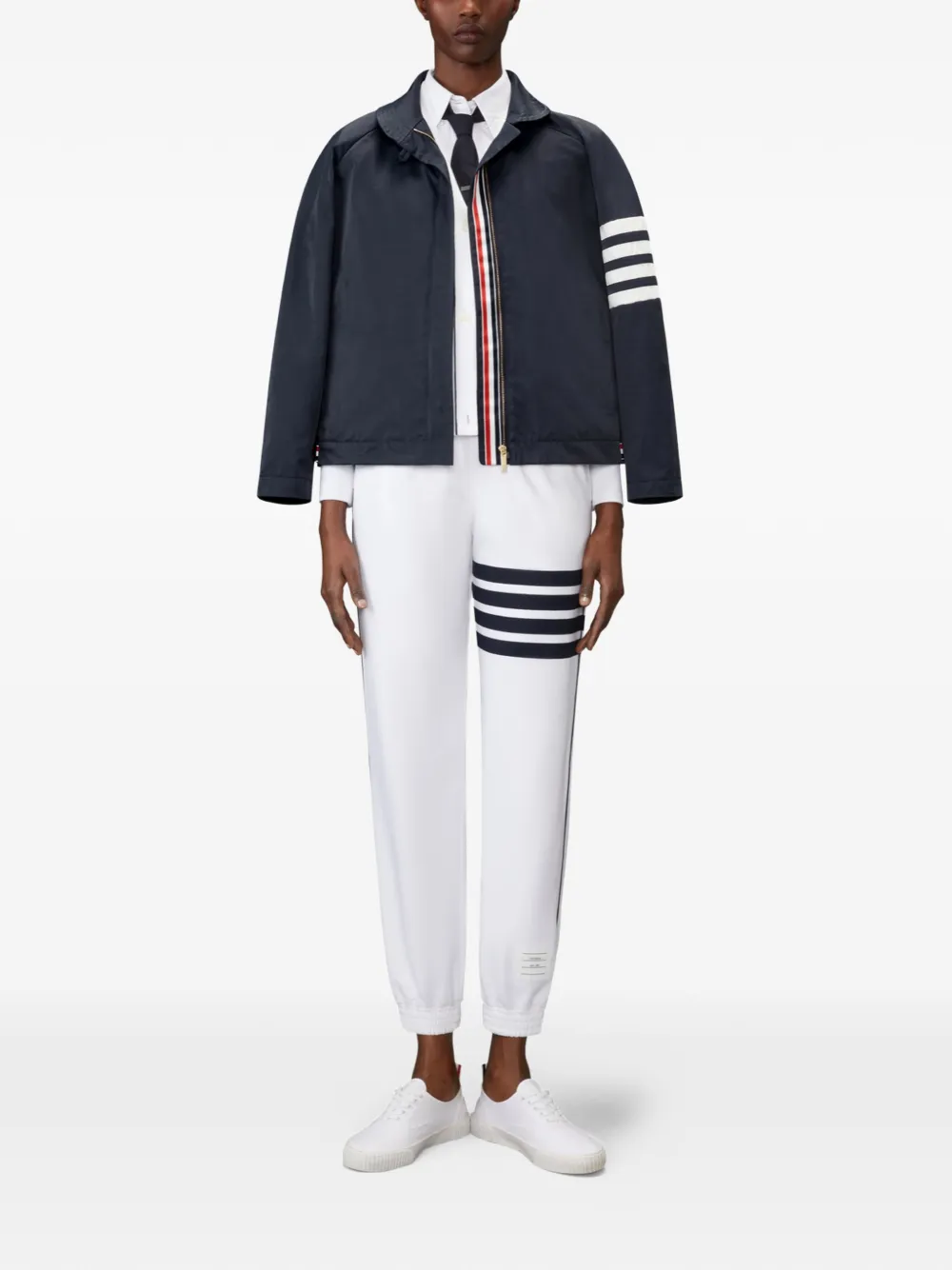 Thom Browne Jack met 4-Bar raglan mouwen Blauw