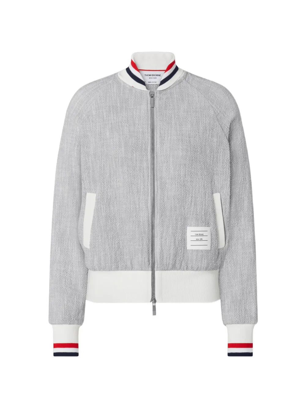 Thom Browne zip-up bomber jacket - Grigio