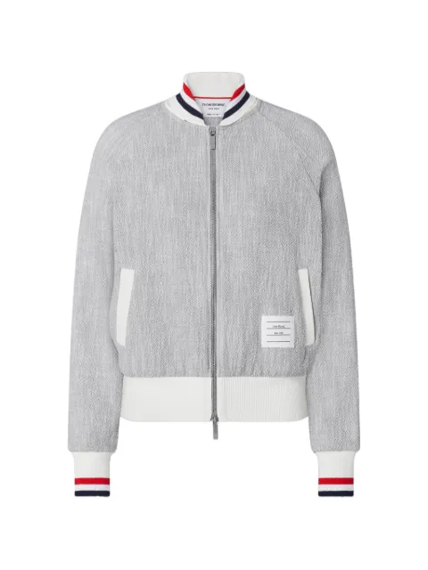 Thom Browne cotton tweed RWB cuff bomber jacket
