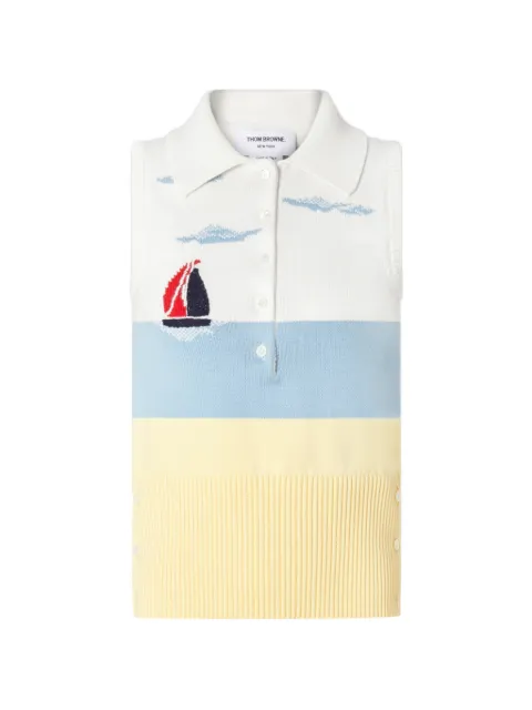 Thom Browne Ärmelloses Poloshirt