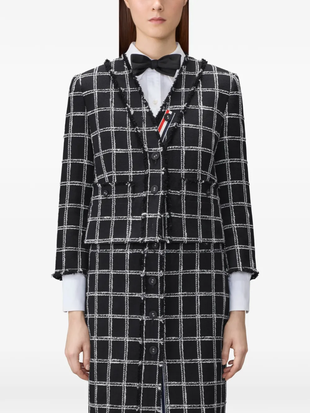 Thom Browne Blazer met patroon Zwart
