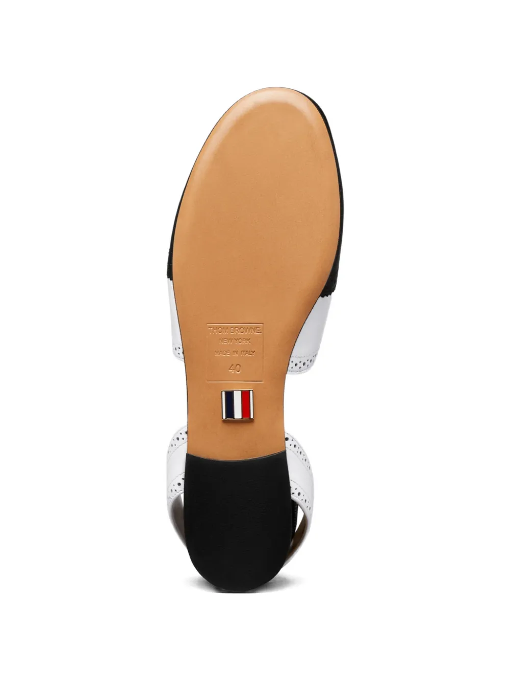 Thom Browne wing-tip d'Orsay flat pumps Wit