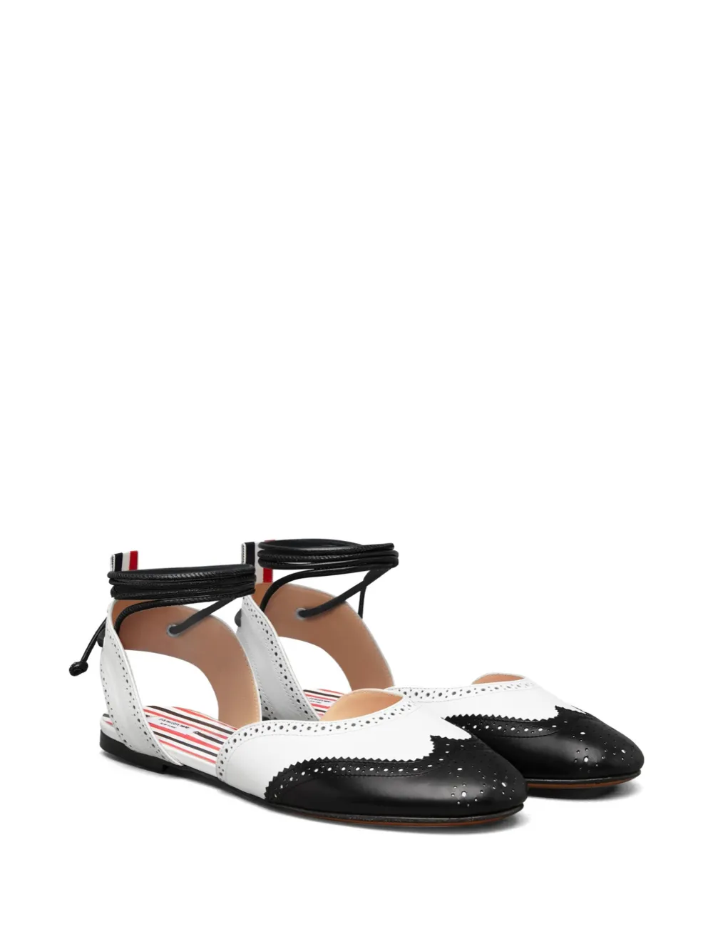 Thom Browne wing-tip d'Orsay flat pumps Wit