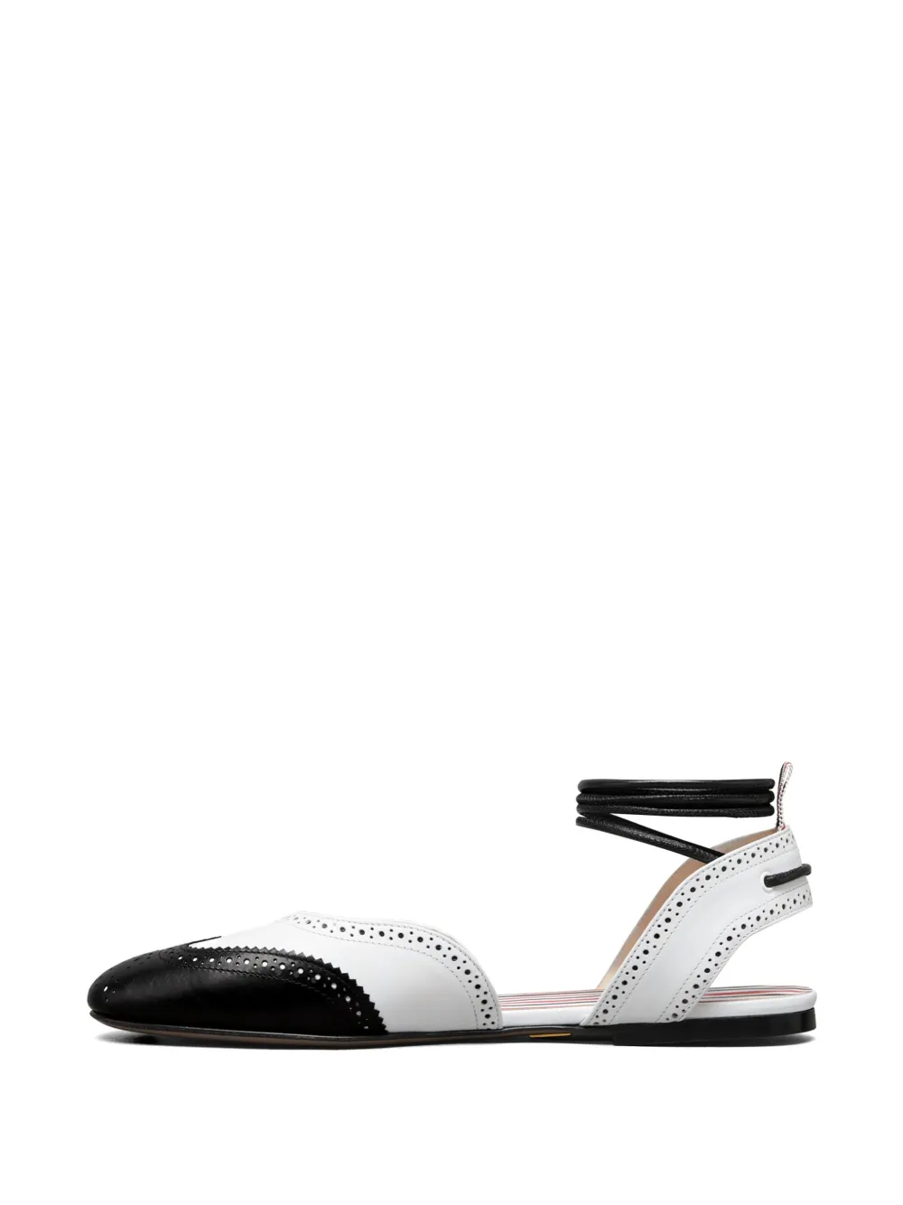 Thom Browne wing-tip d'Orsay flat pumps Wit