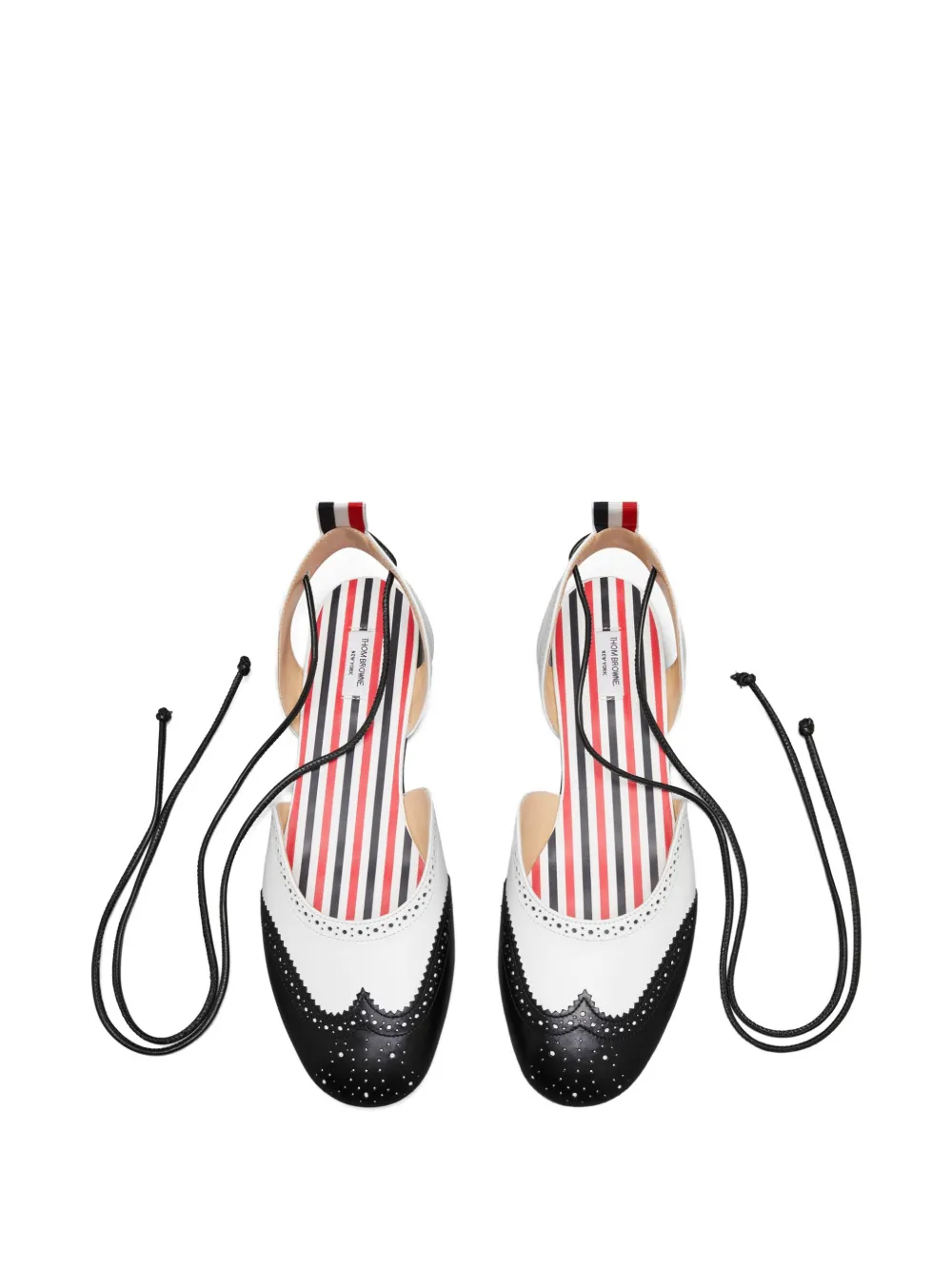 Thom Browne wing-tip d'Orsay flat pumps Wit