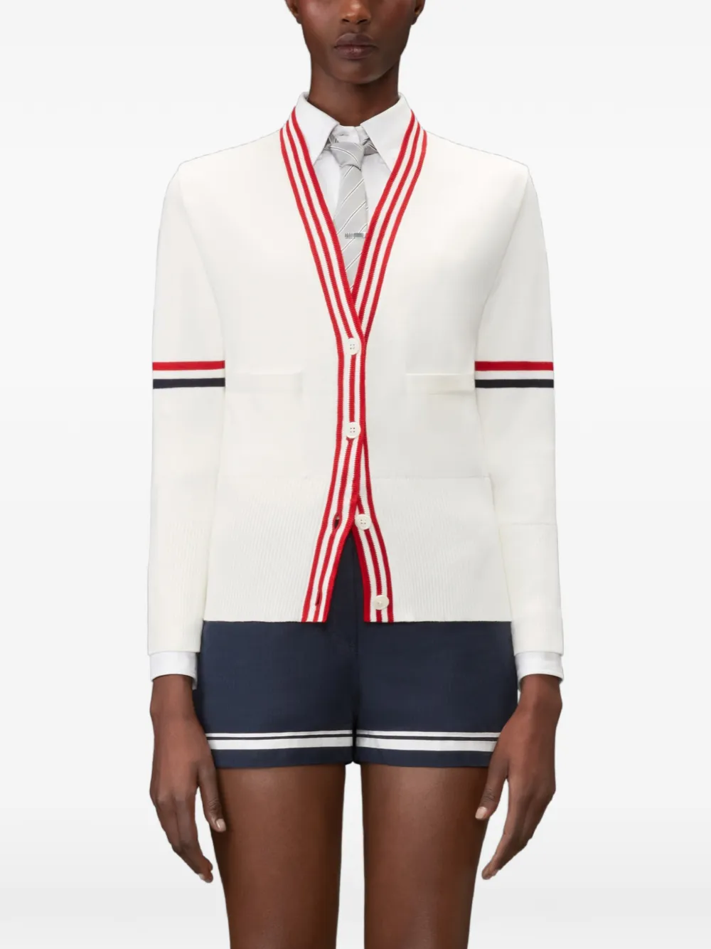 Thom Browne Vest met V-hals Wit
