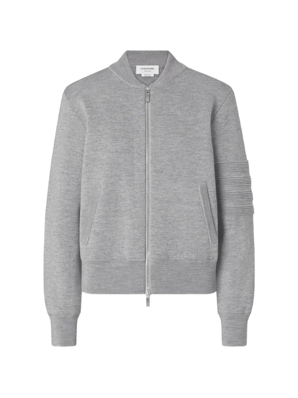 Thom Browne Bomber con zip - Grigio