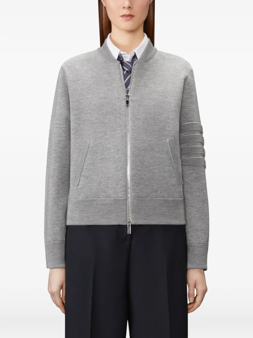 Thom Browne Bomberjack met rits Grijs