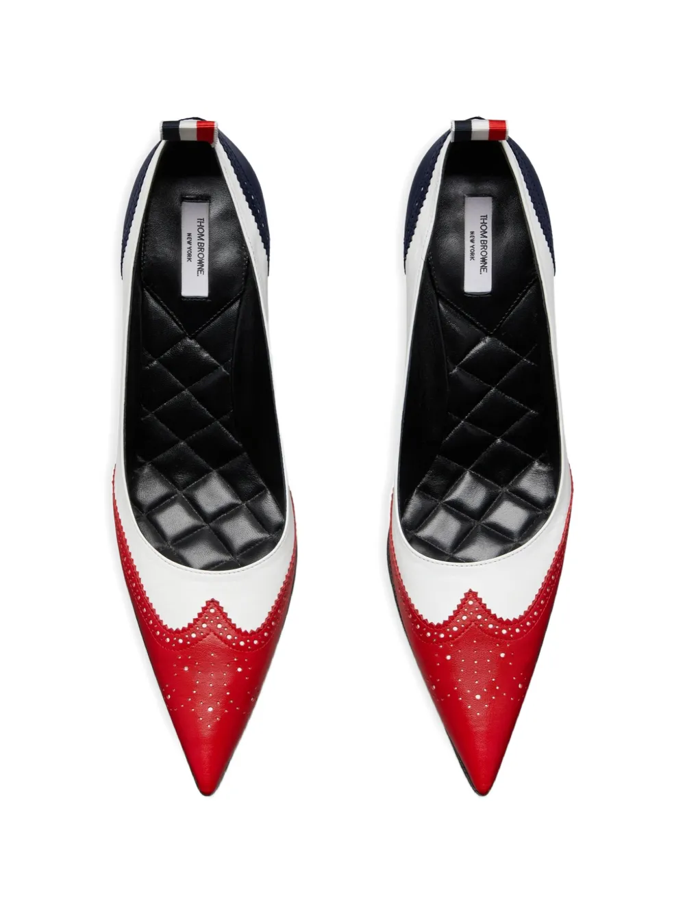 Thom Browne Wingtip leren pumps Wit