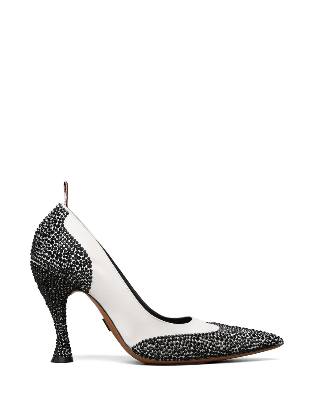 Thom Browne Crystal-embellished Wingtip Pumps In White