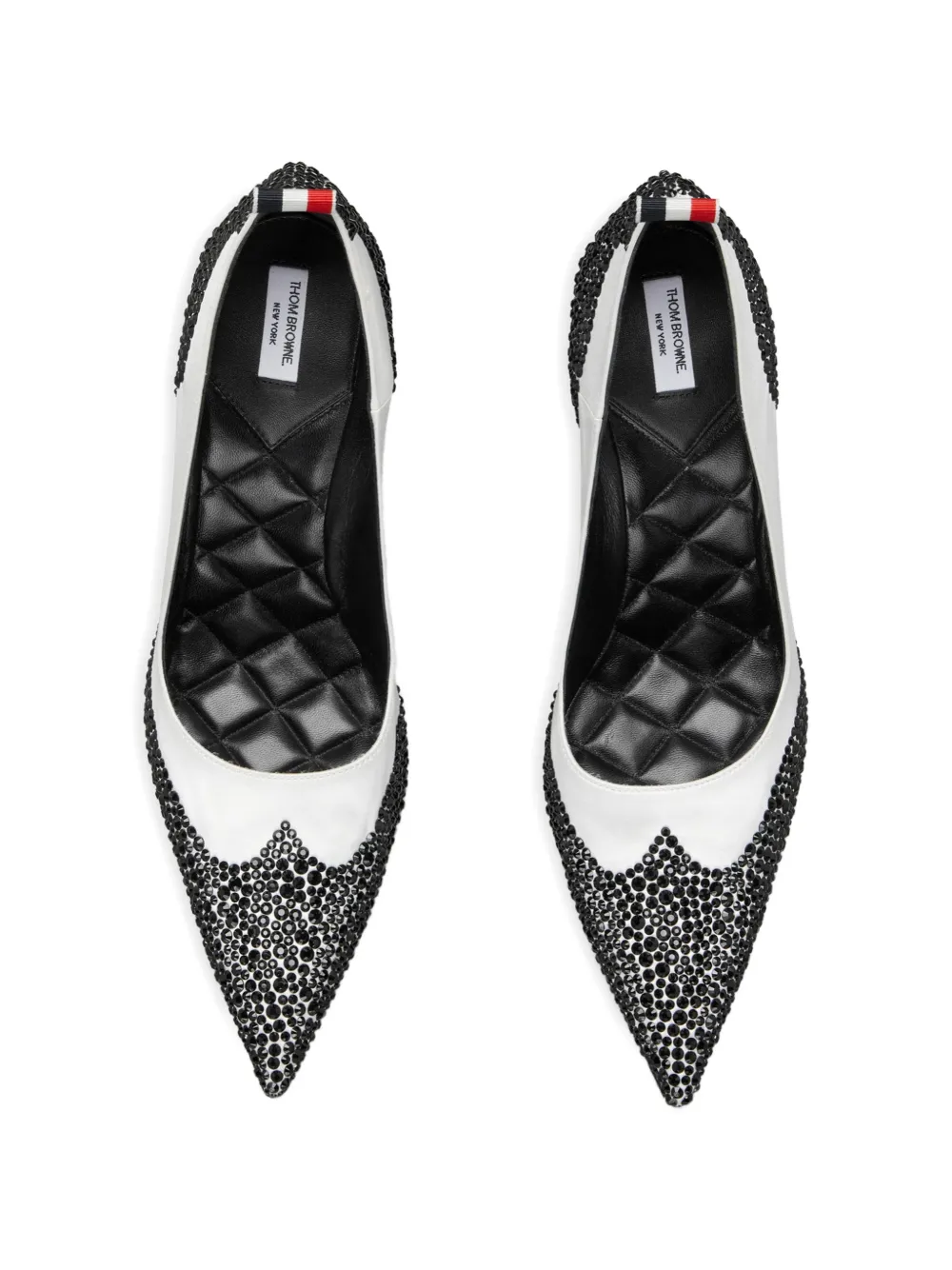 Thom Browne Wingtip pumps verfraaid met kristallen Wit