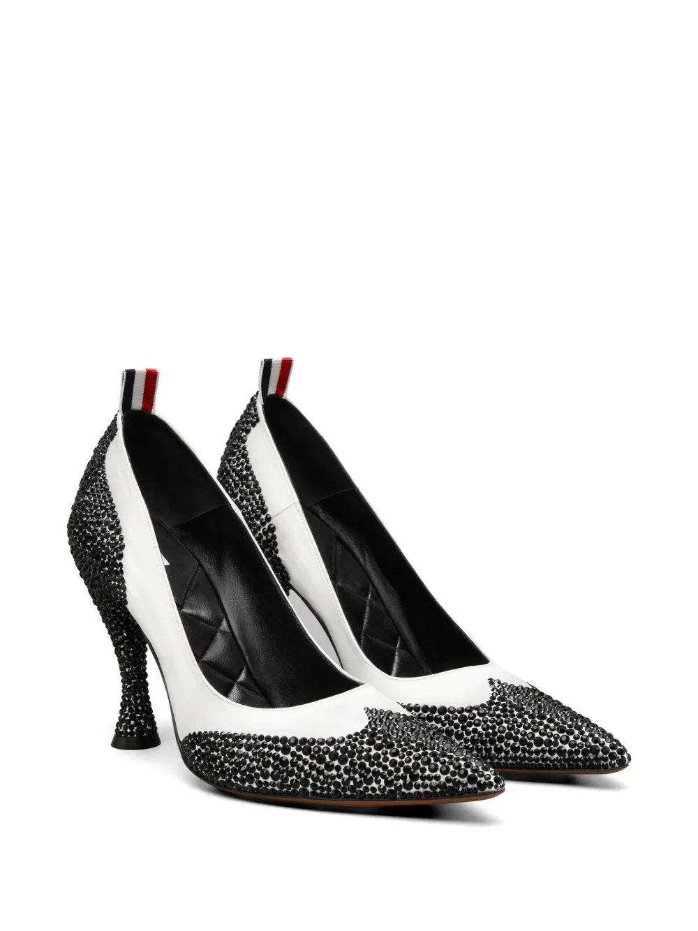 Thom Browne Wingtip pumps verfraaid met kristallen Wit