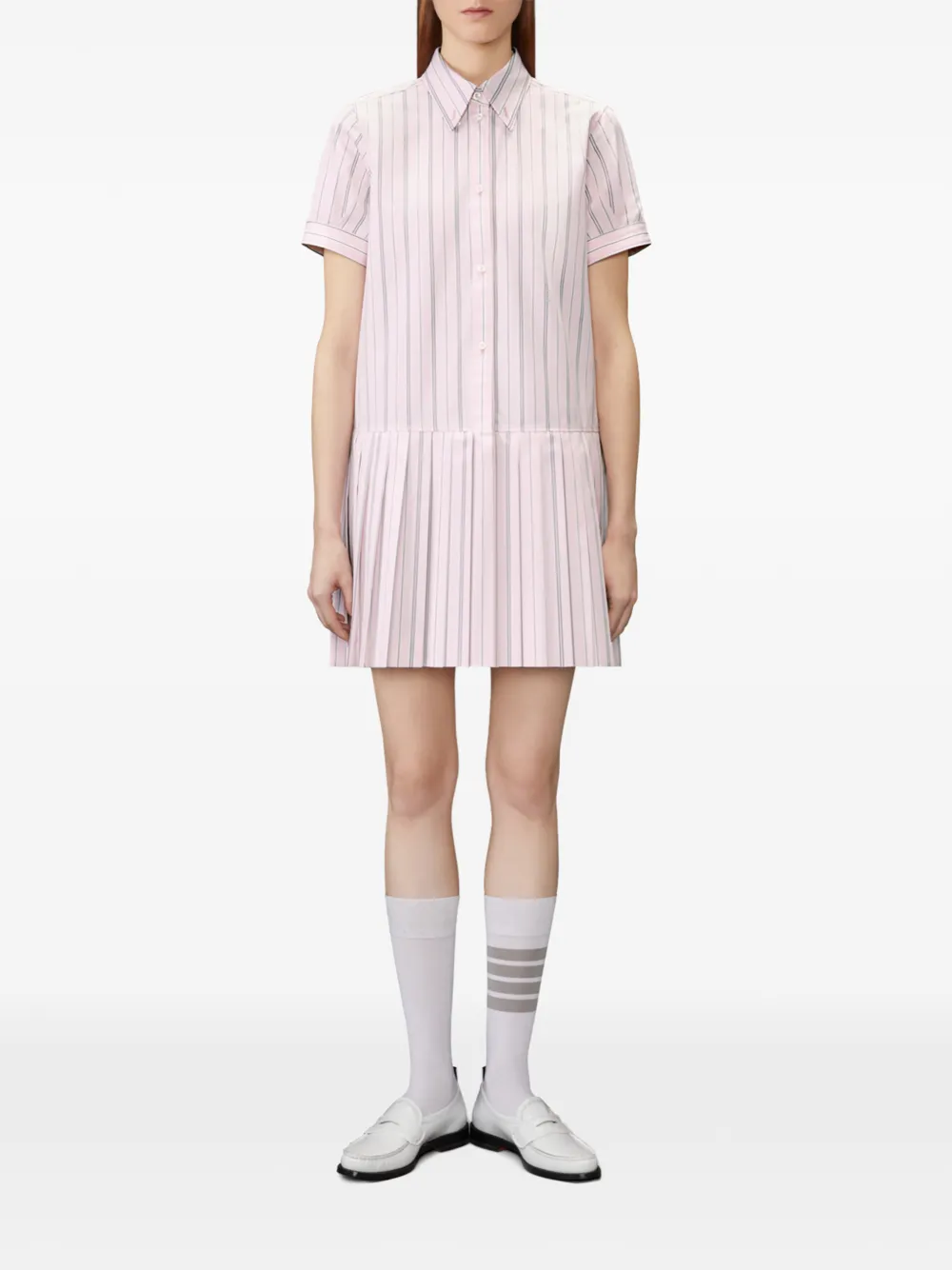 Thom Browne Popeline blousejurk met streep Roze