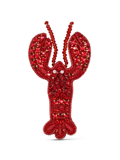 Thom Browne crystal-beaded lobster brooch