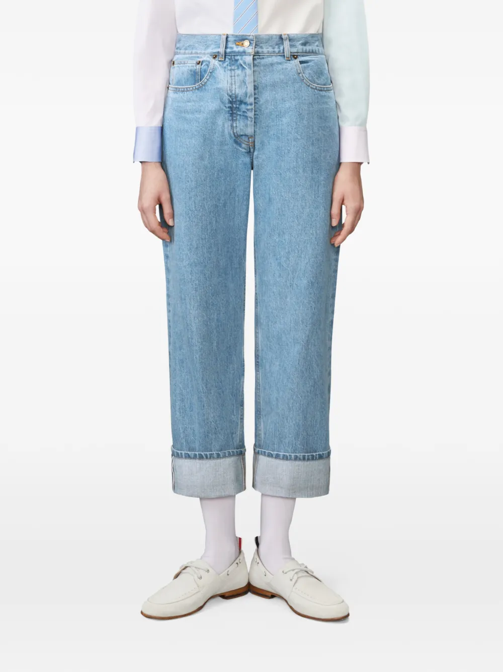 Thom Browne Jeans met omgeslagen pijpen Blauw
