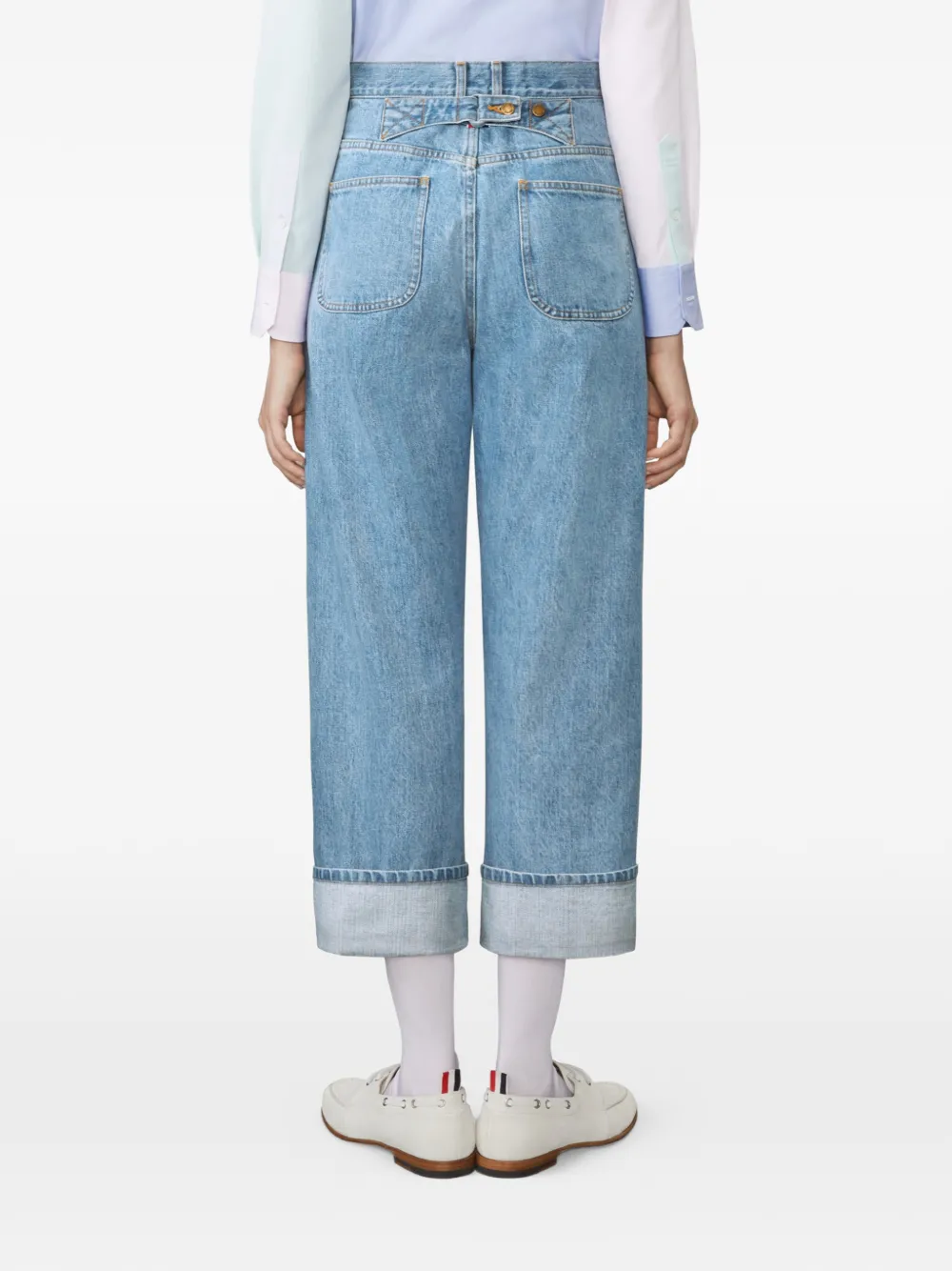 Thom Browne Jeans met omgeslagen pijpen Blauw