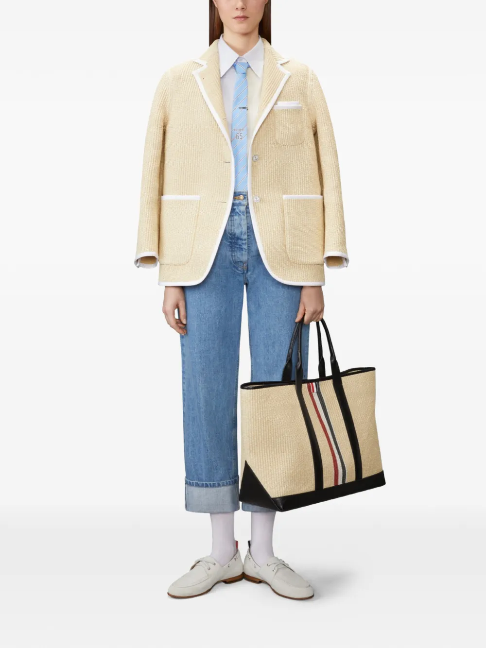 Thom Browne Jeans met omgeslagen pijpen Blauw