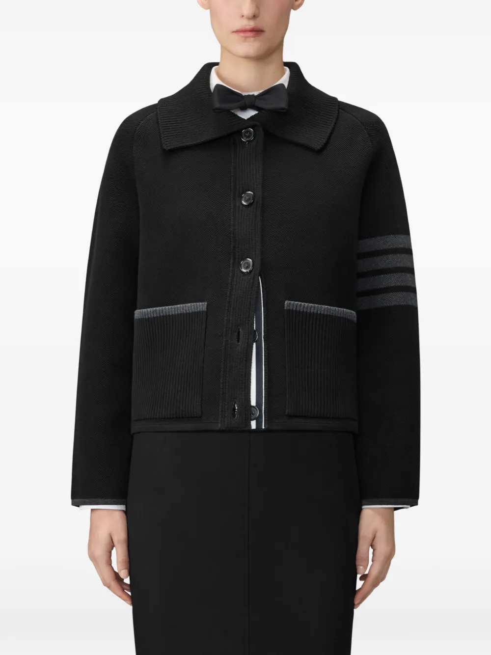 Thom Browne Jack met opgestikte zak Zwart
