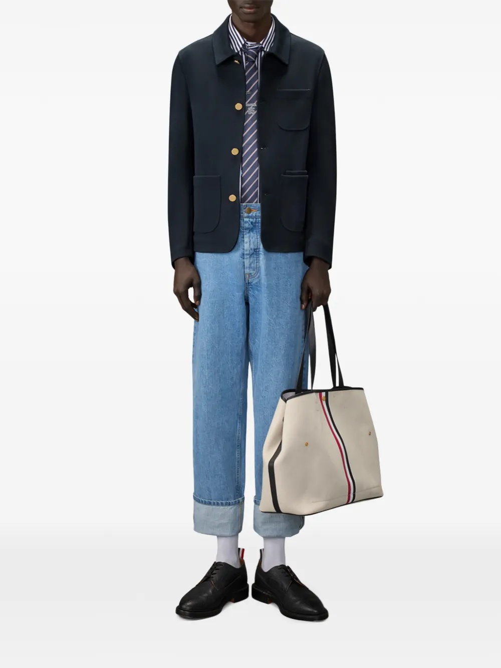 Thom Browne Compact Milano shirtjack Blauw
