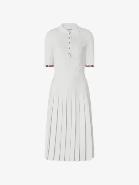 Thom Browne rib-stitch midi polo dress