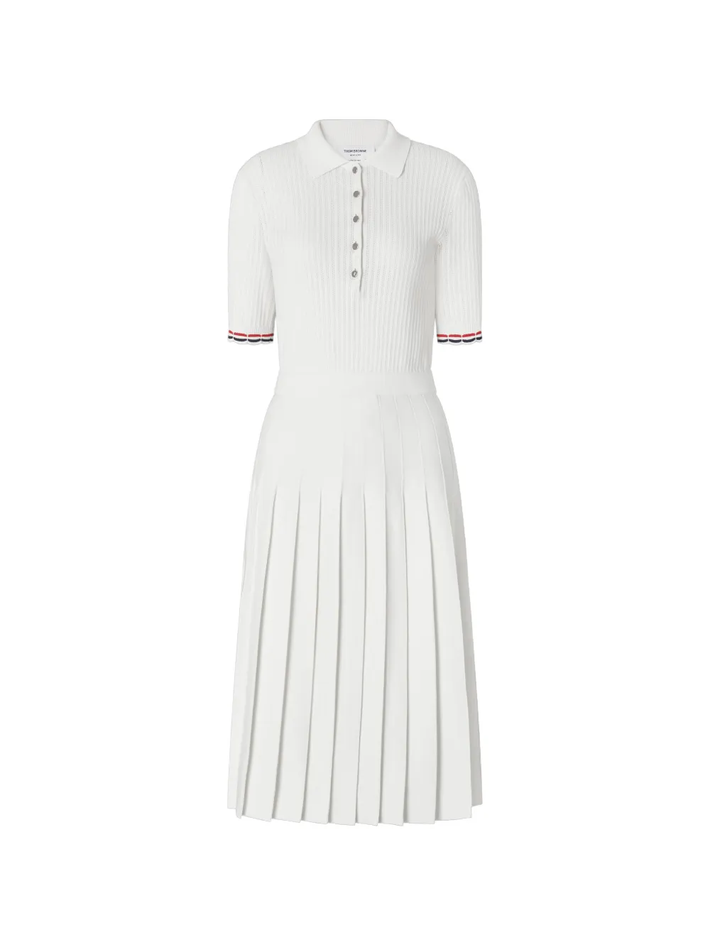 Thom Browne rib-stitch midi polo dress