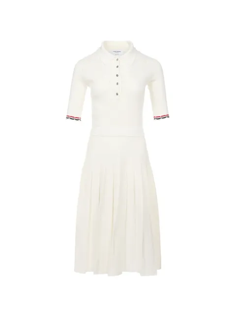 Thom Browne pointelle rib stitch polo dress