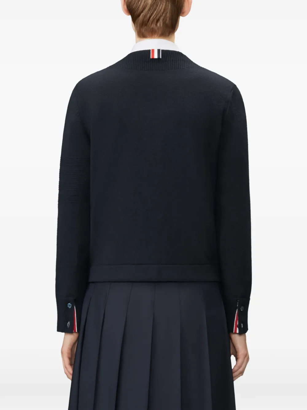 Thom Browne Trompe L'oeil vest met vier strepen Blauw