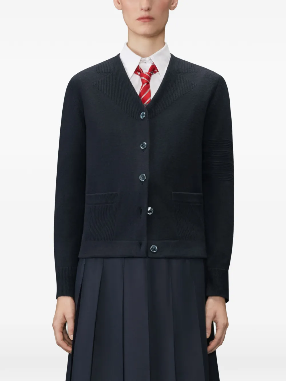 Thom Browne Trompe L'oeil vest met vier strepen Blauw