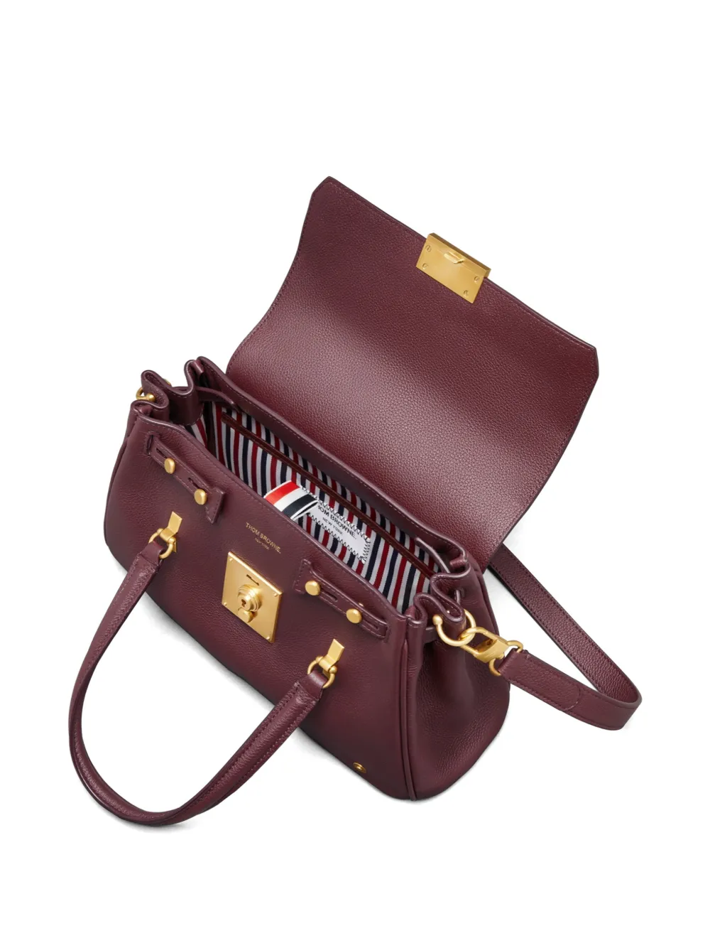 Thom Browne Kleine Bolton leren shopper Rood