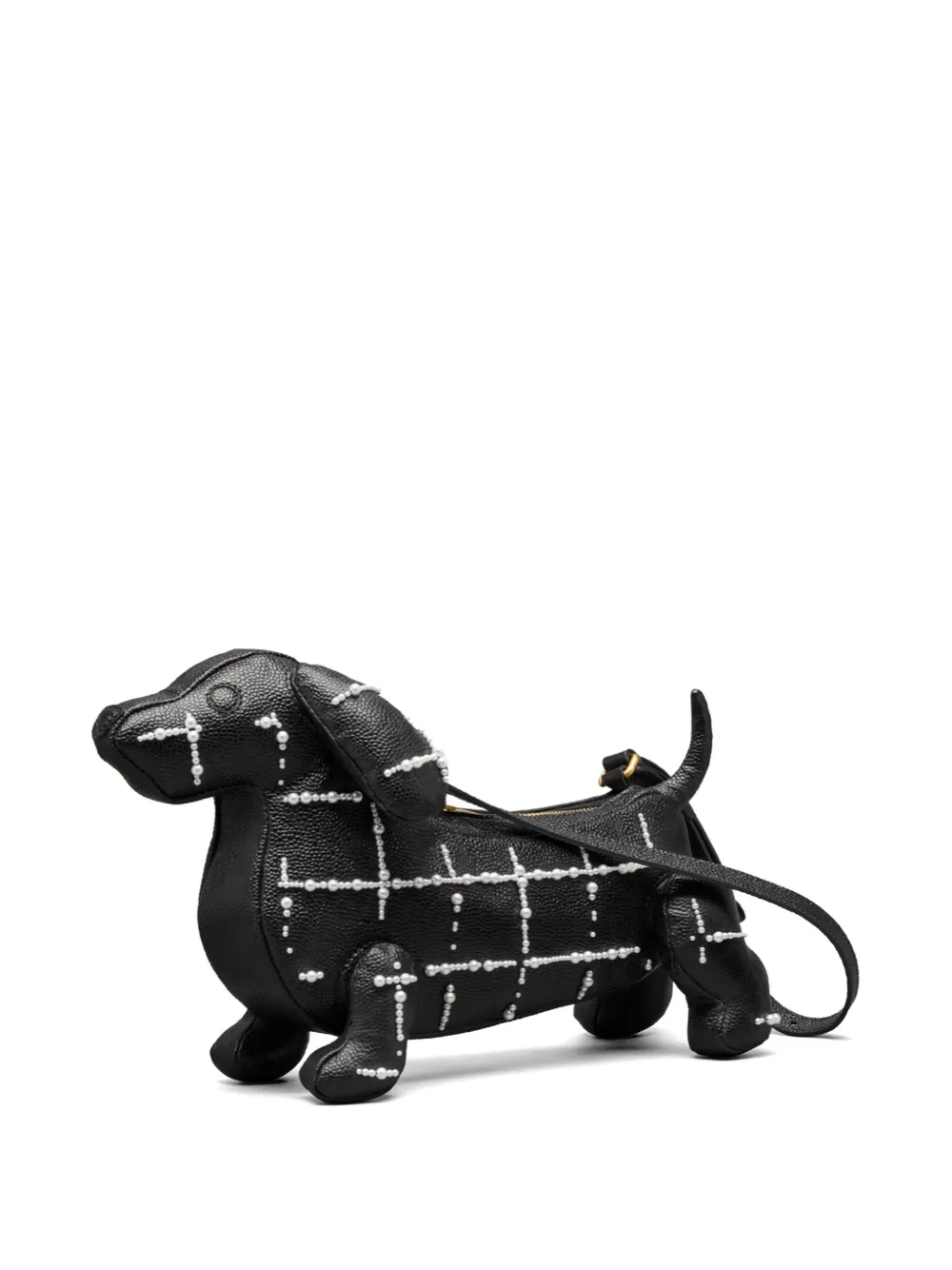 Thom Browne Baby Hector leren schoudertas Zwart