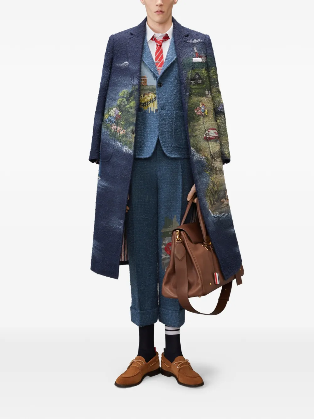 Thom Browne Oxford overhemd met vier strepen Wit