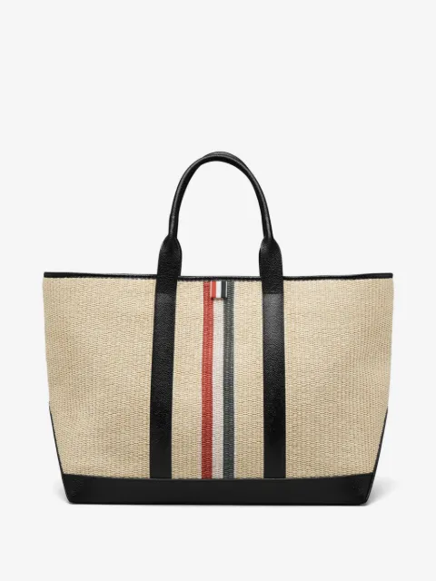 Thom Browne medium Tool RWB-stripe raffia tote bag