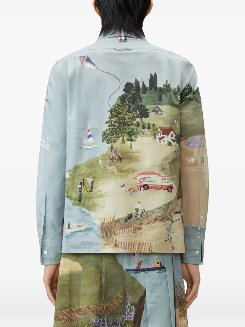 Thom Browne Popeline Nantucket overhemd Blauw