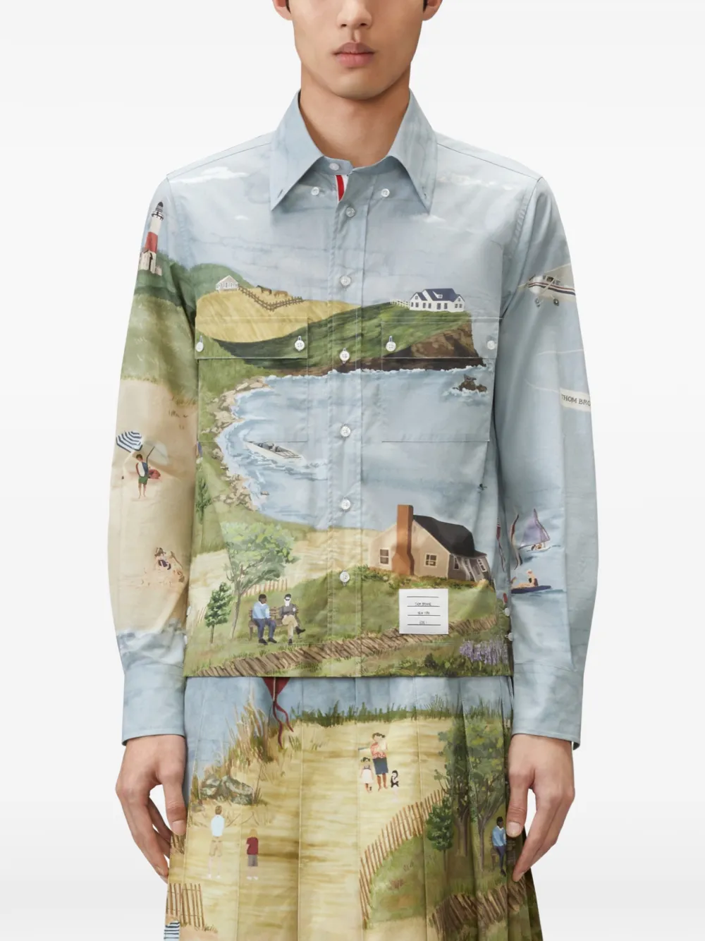 Thom Browne Popeline Nantucket overhemd Blauw