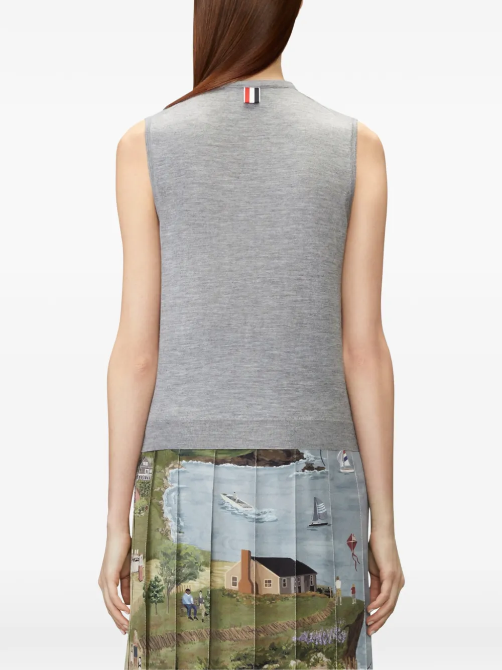 Thom Browne Nantucket kasjmier zijden top Grijs