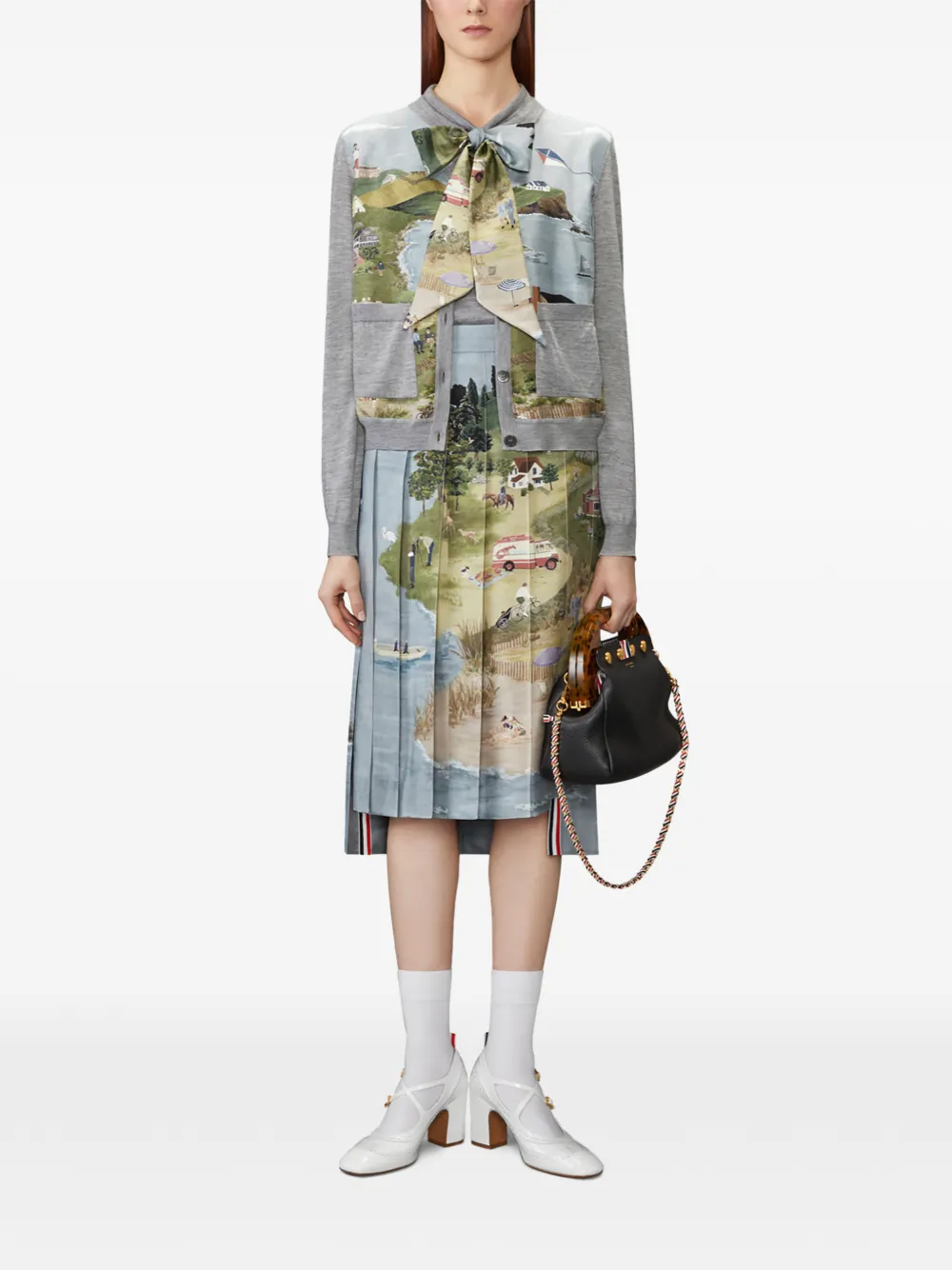 Thom Browne Nantucket kasjmier zijden top Grijs