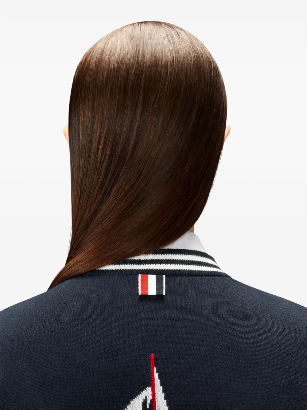 Thom Browne Vest met jacquard en RWB-streep Blauw