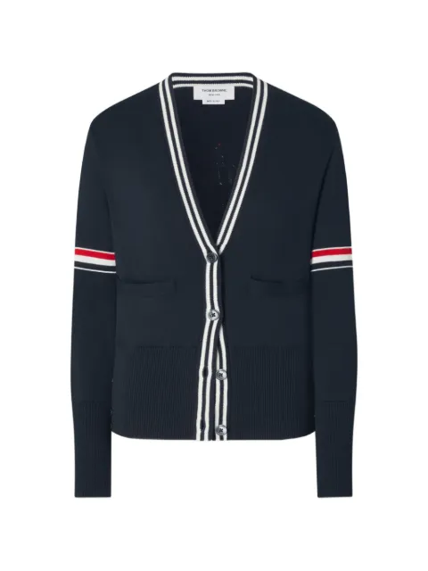 Thom Browne Cardigan aus Segelboot-Jacquard mit RWB-Streifen